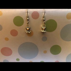 Handmade silver heart earrings